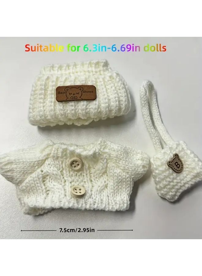 White Crochet Sweater Bag Hat Set Handmade Gift for Birthdays Holidays - Image 2